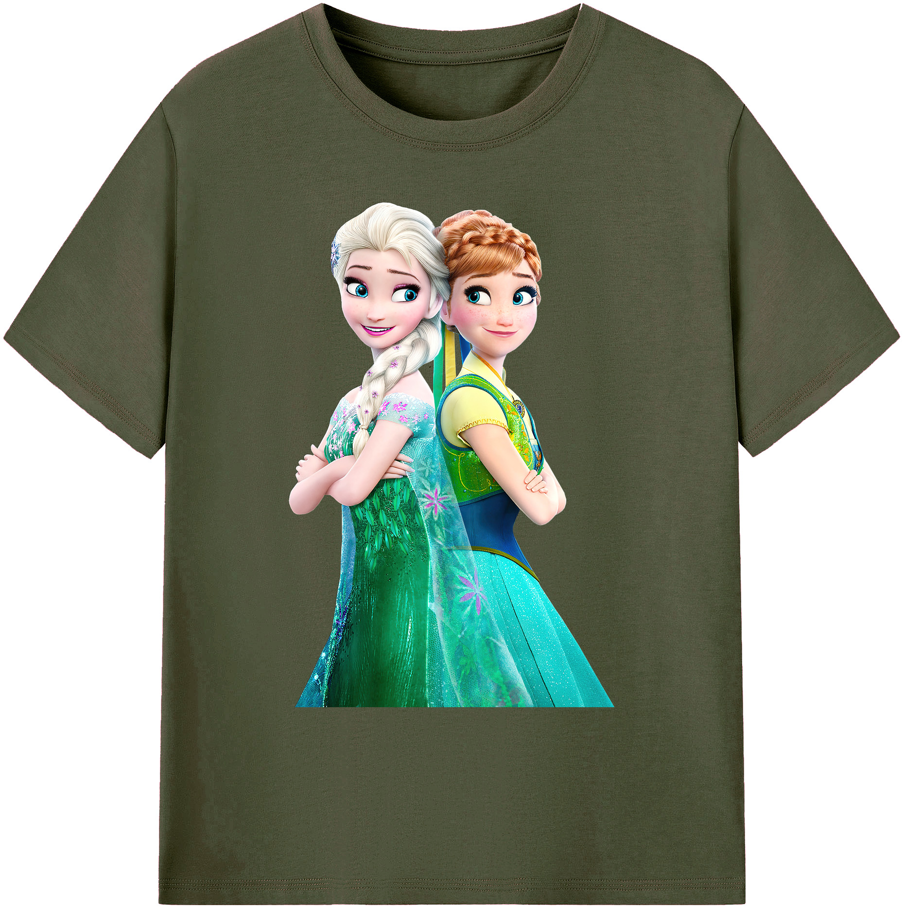 （画像用） アナと雪の女王 アンナ エルサ Frozen Anna Elsa 綿100％ メンズ半袖Tシャツ｜肌触りやわらか＆通気性